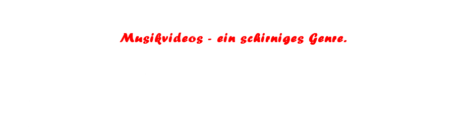 KUNST AT THE DISCO! Musikvideos - ein schirniges Genre. FRANKFURT - Das dämmrige, ampelrot und pissgelb beleuchtete Gewölbe mieft nach Schweiß, der Boden des Konzertsalons klebt, die Schuhe schmatzen bei jedem Schritt. In den Ritzen funkelt goldenes Konfetti, auf dem Catwalk für Stripperinnen und Sänger tummeln Erdbatzen. Klar: Bereits letzte Woche feierte der Gibson Club sein Revival. Auch die Toilette stinkt schon wieder und unter dem Seifenspender sammelt sich der Siff. Hinter der Bar stehen Red Bull-Dosen und Moet-Flaschen. 